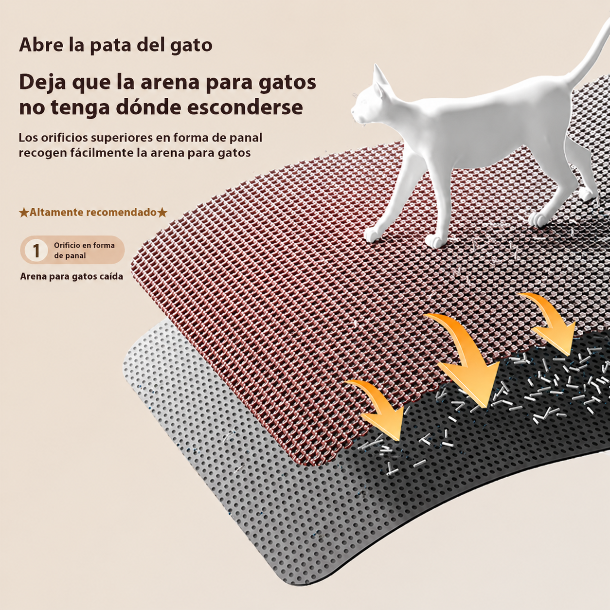 Esterilla recoge arena para gatos